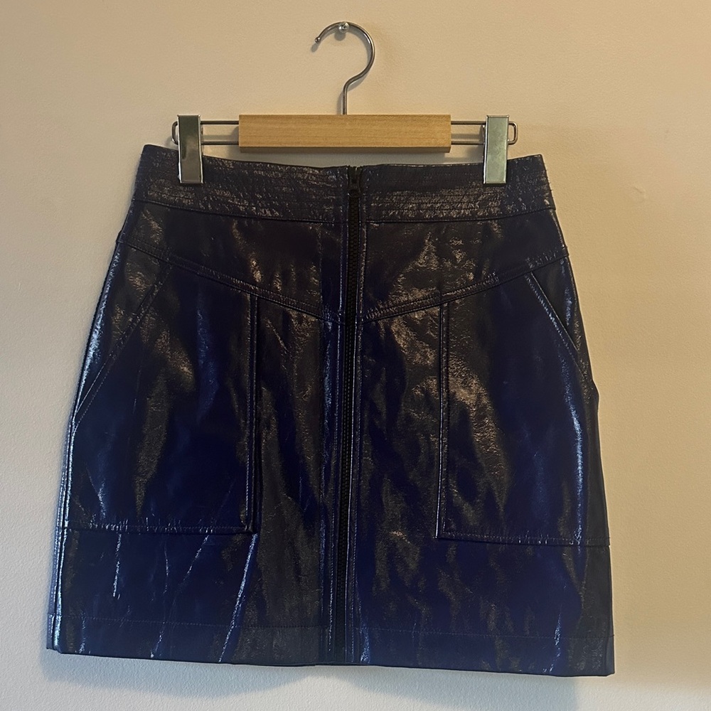 Rebecca Minkoff Glossy Navy Mini Skirt